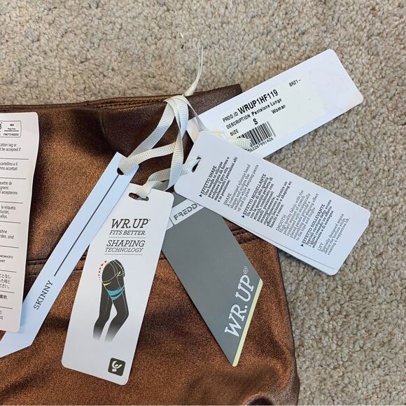 𝅺FREDDY WR.UP metallic bronze copper skinny high waisted leggings Sz S NWT RARE - Picture 10 of 16